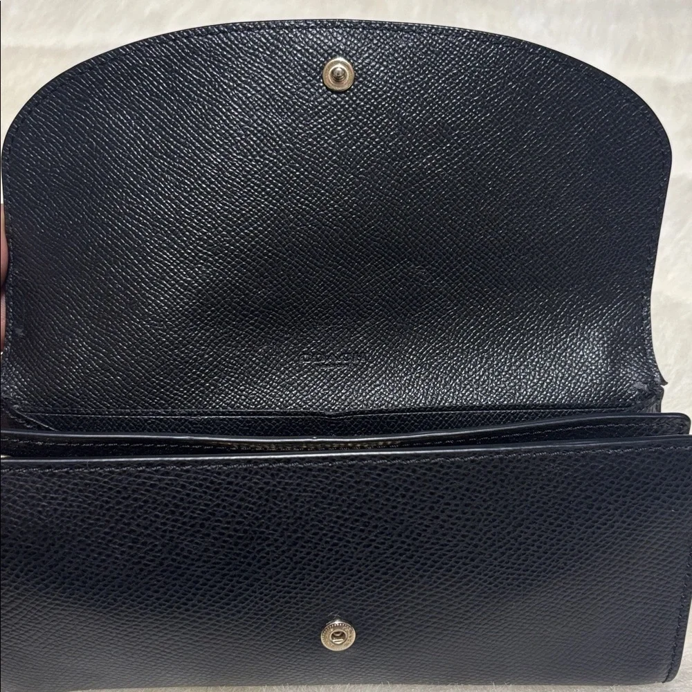 Coach Midnight Black Leather Clutch/Wallet